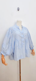 Blouse bohème brodée manches longues fluide