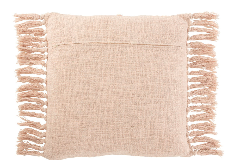 Coussin Carre Losange Coton Polyester Rose