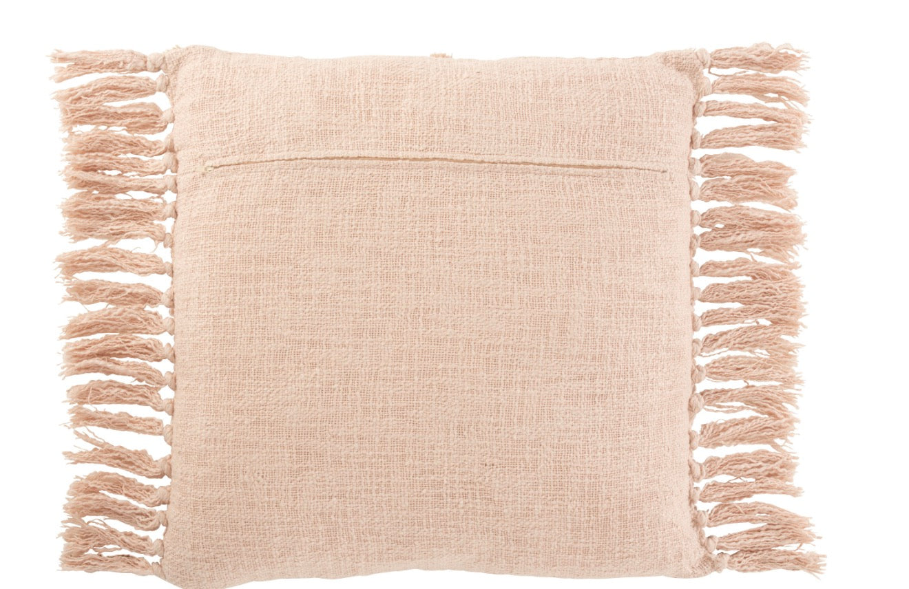 Coussin Carre Losange Coton Polyester Rose