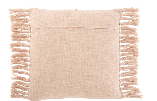 Coussin Carre Losange Coton Polyester Rose