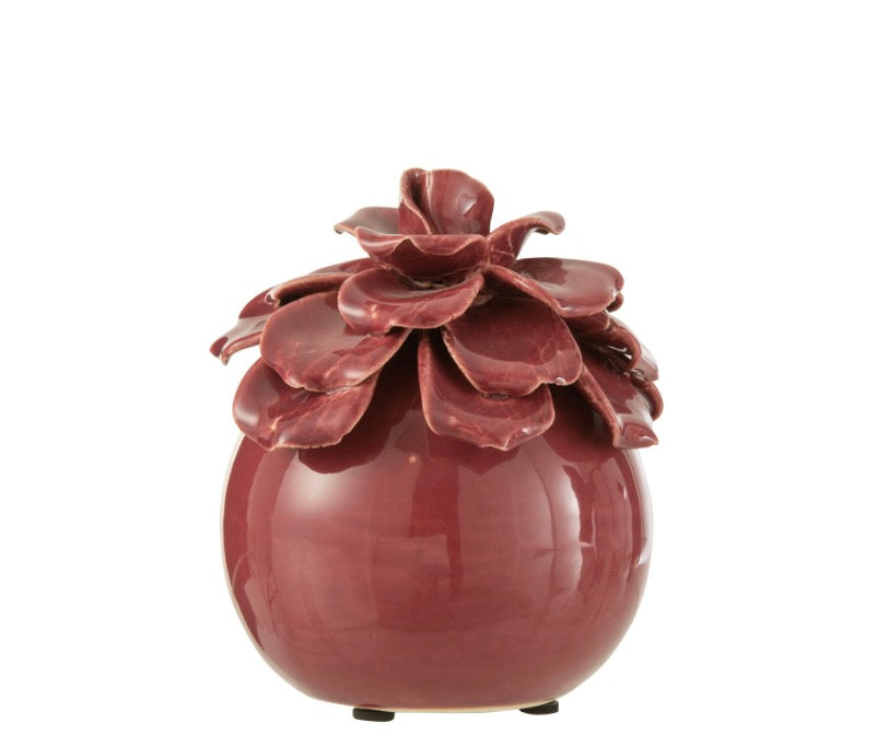 Fleur Decorative Ceramique Rose