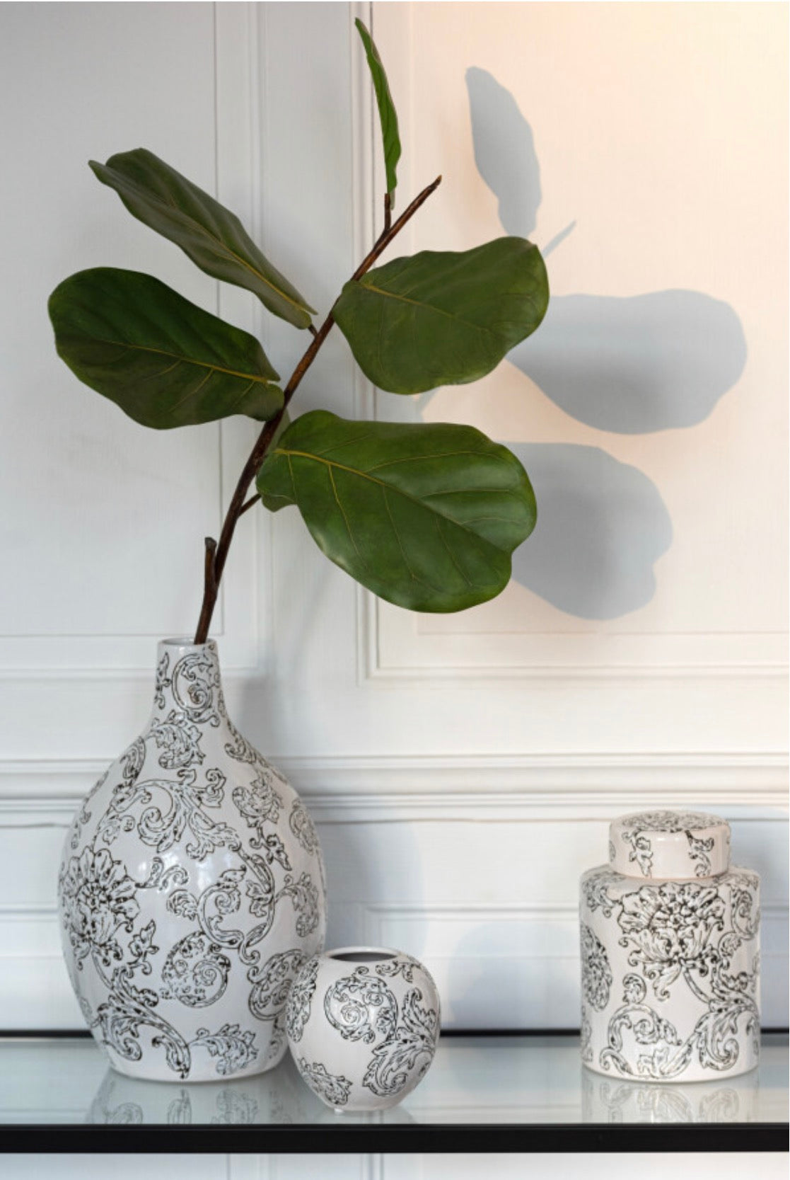 Vase Zen Rond Porcelaine Blanc/Noir