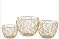 Set 3 Paniers Metal Or